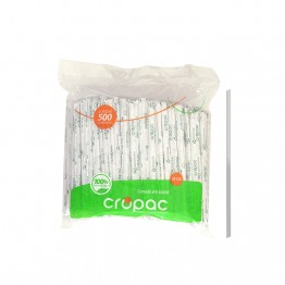 Canudo Fastfood 6mmx20cm Cropac C/500 Bio Sch