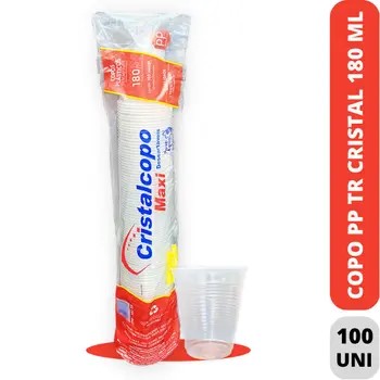 Copo 180ml Pp Tr Cristal C/100