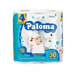 Papel Higiênico F.simples Paloma C/4rl 30mt (64 Rolos)