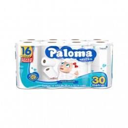 Papel Higiênico F.simples Paloma C/16rl 30mt (64 Rolos)l16/p15