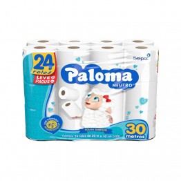 Papel Higiênico F.simples Paloma C/24rl 30mt L24/p22 (4x24)