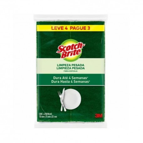 Esponja D Face 3m Scotch Brite C/4 75x110mm