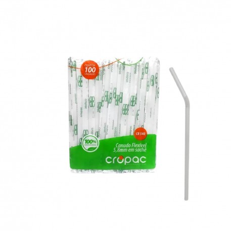 Canudo Flex 5,8mmx20cm Cropac C/100 Bio Sache