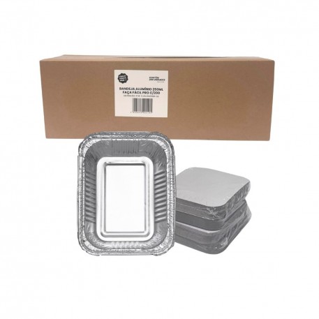 Bandeja Aluminio 250ml C/200 Faca Facil