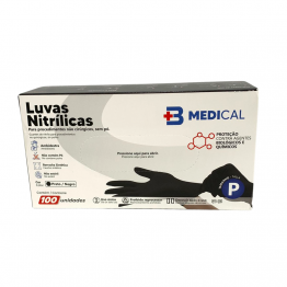 Luva Nitrilica P B.medical C/100 Preta S/po