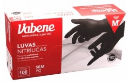 Luva Nitrilica M Vabene C/100 Preta S/p