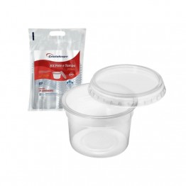 Pote 250ml Tr Cristal C/25 Kit Redondo