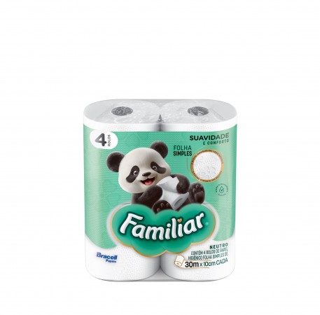 Papel Higiênico F.simples Familiar C/4 30mt (64 Rolos)