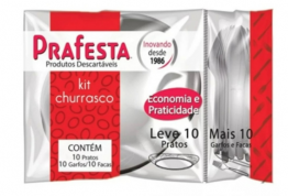 Kit Churrasco Prafesta C/10 Branco