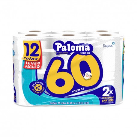 Papel Higiênico F.simples Paloma 72 Rolos 60mt