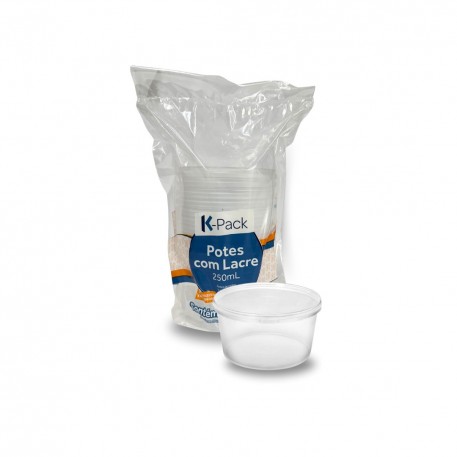 Pote 250ml K-pack Lacre C/10 Redondo