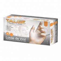 Luva Vinil P Talge C/po C/100
