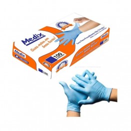 Luva Nitrilica M Medix C/100 Azul S/po